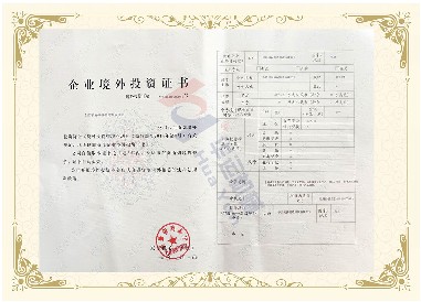 企業境外投資證書 